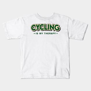 Cycling Is My Therapy Retro Style Kids T-Shirt